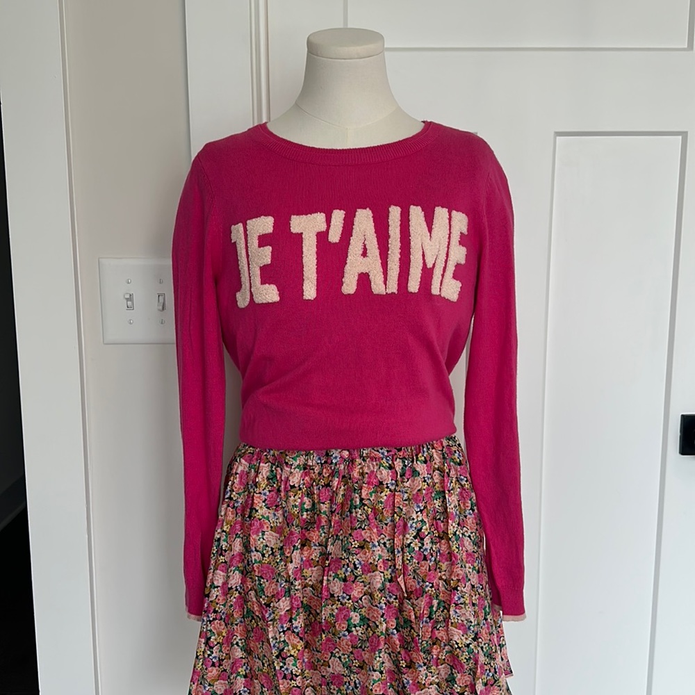 Pink Je T’aime Pullover Sweater